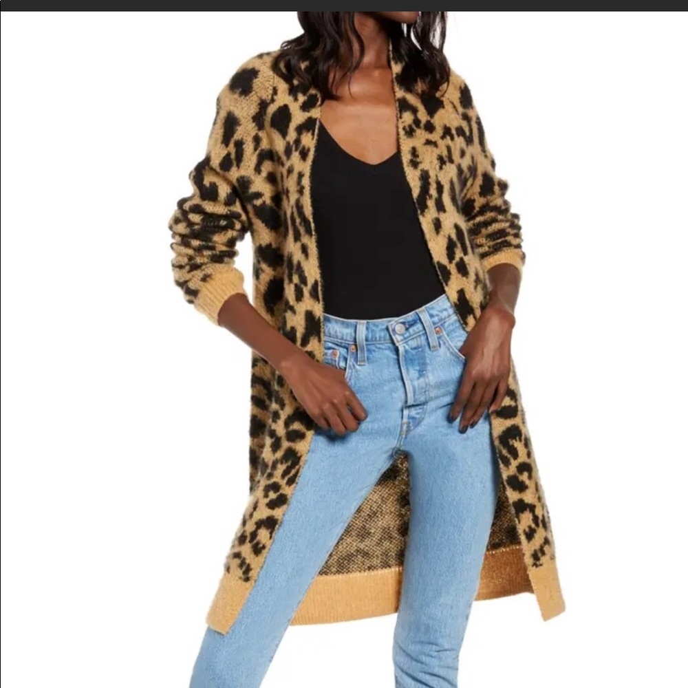 BP Nordstrom leopard cardigan